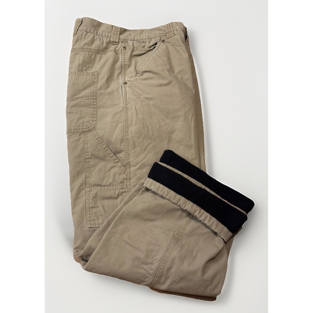 Marino Bay Mens 32x28 Beige Fleece‎ Lined Carpenter Pants Thermal Work Outdoor